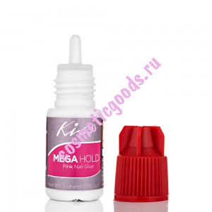 Kiss Клей для ногтей супер крепкий Розовый 3 g Mega Hold Pink Nail Glue KBGL03C